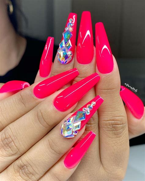 pink coffin nails design